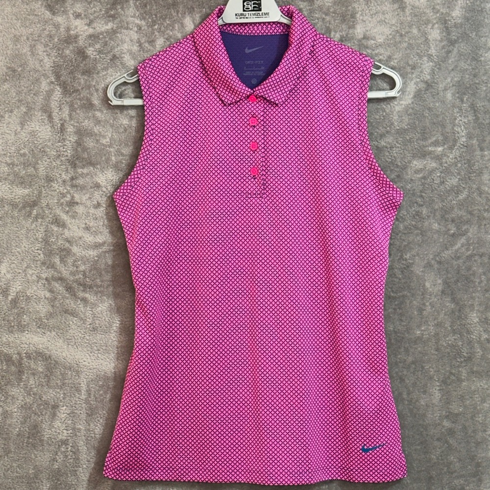 Nike Dri-FIT Victory Golf Polo Women S Sleeveless Pink Purple NWT Athleisure